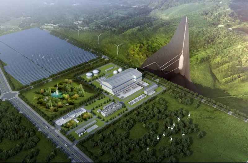 遼寧朝陽300兆瓦壓縮空氣儲能電站示范工程效果圖